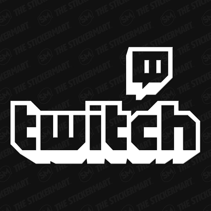 Icono blanco y negro, logotipo de Twitch fondo de pantalla del teléfono