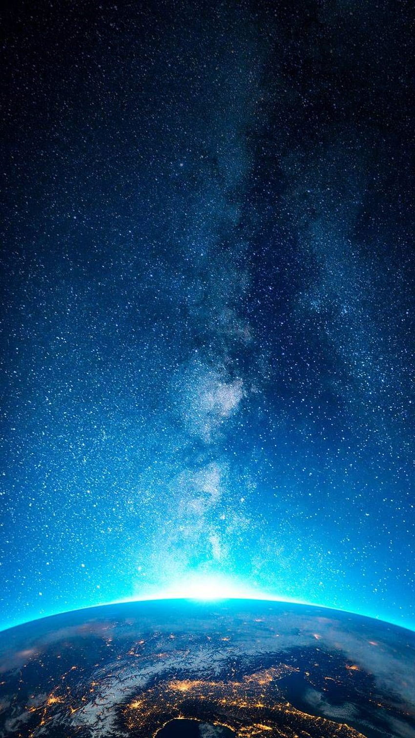 Starry Earth View. Space iphone , iPhone earth, Galaxy iphone, Galaxy Space iPhone HD phone wallpaper