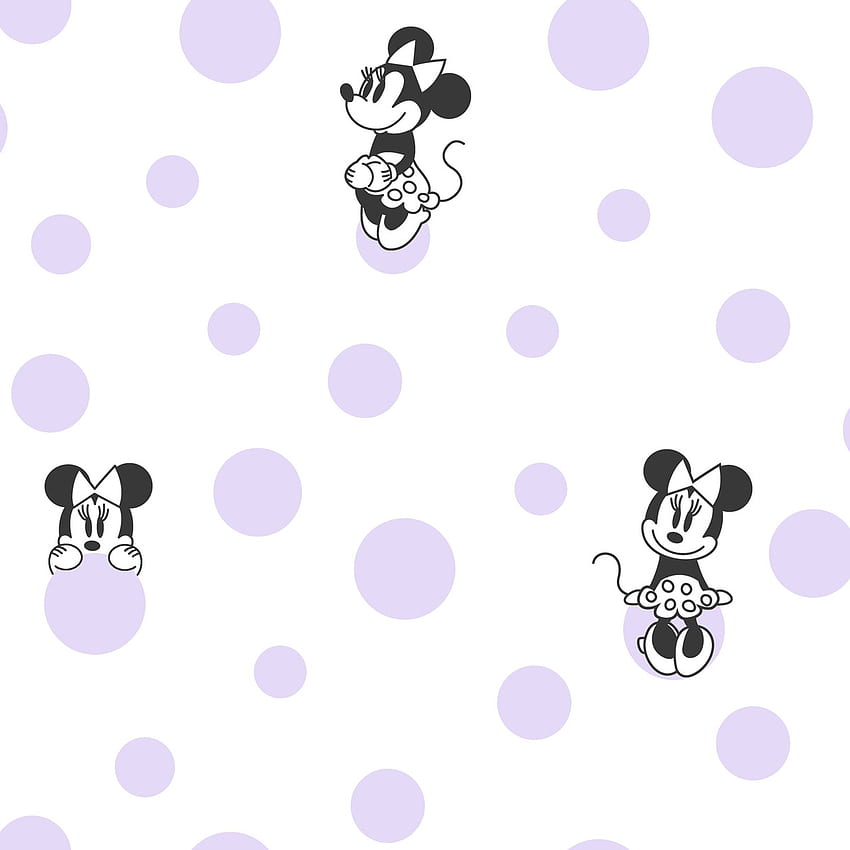 York Wallcoverings DI1028 Disney Minnie Mouse Dots Purple - The Savvy Decorator, Purple Minnie Mouse HD phone wallpaper
