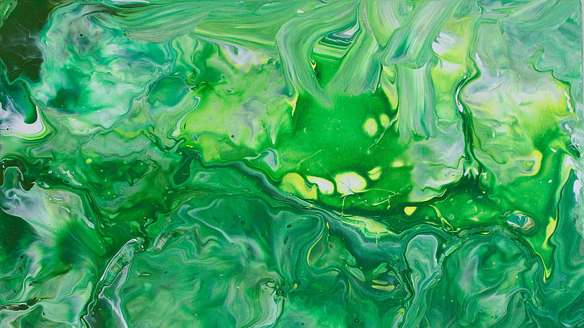 Green Paint Stains Abstraction Abstract HD wallpaper