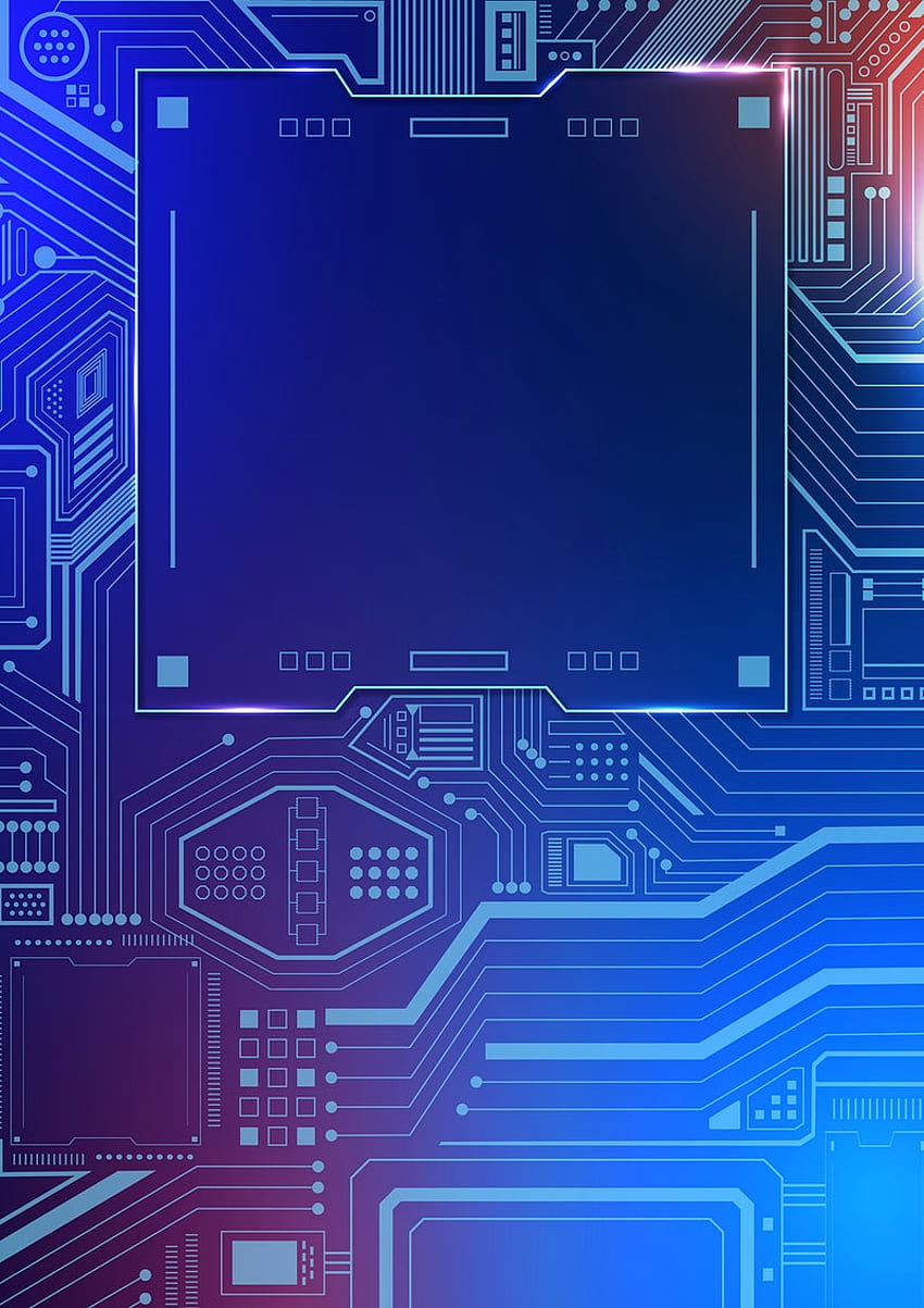 PNG Stickers, & Background, Blue Motherboard HD phone wallpaper