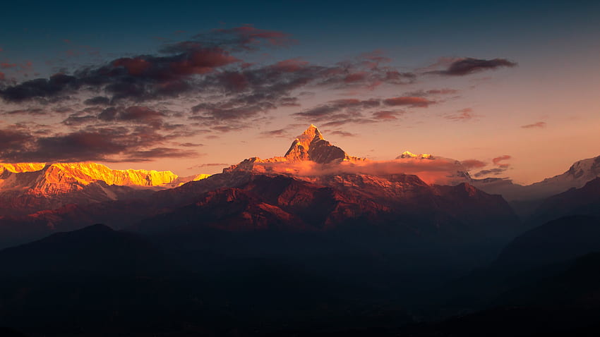 Natura, niebo, góry, chmury, wierzchołek, szczyt, Himalaje Tapeta HD
