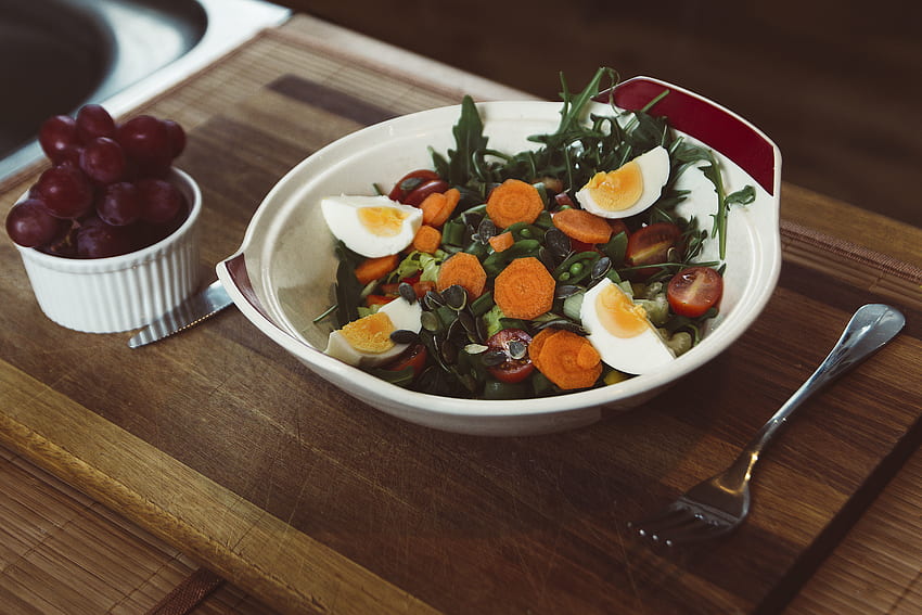Lebensmittel, Eier, Gemüse, Abendessen, Abendessen, Salat, Karotte HD-Hintergrundbild