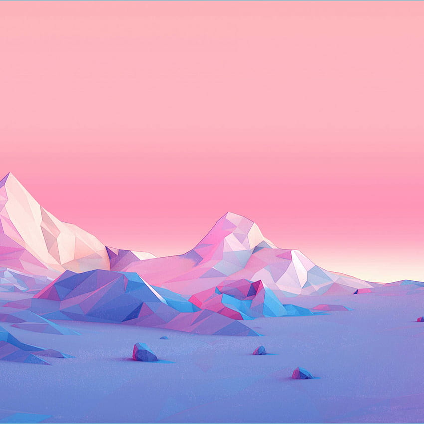 Polygon Mountains Minimalist, Artiste, 1 , - Pink Minimalist Fond d'écran de téléphone HD