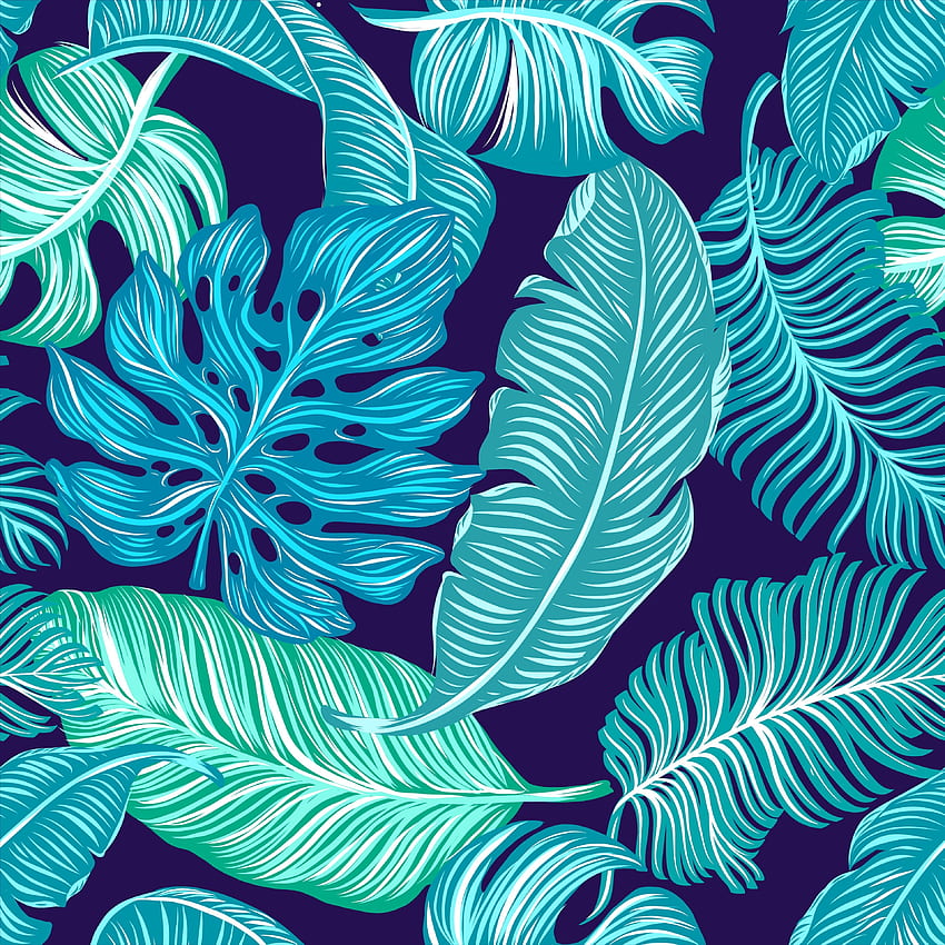 Abstract, digital art of leaves, green HD phone wallpaper