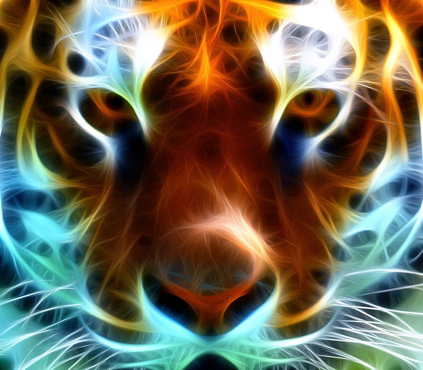 Fractal Tiger ., Tiger Spirit HD wallpaper | Pxfuel