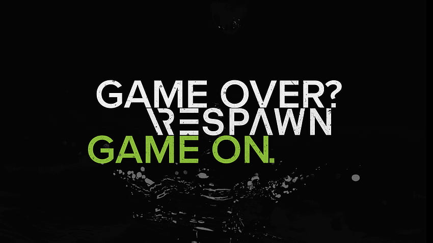 Game Over , Respawn, Game On, Hardcore, Gamer Quotes, Dark Background, Black Dark HD wallpaper