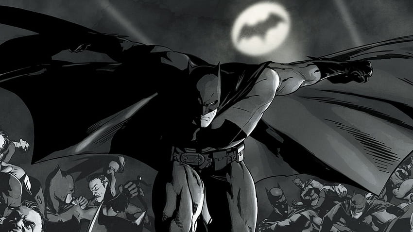 monochrome, batman, comics, superhero, , , background, 68e5a8, Gray Batman HD wallpaper