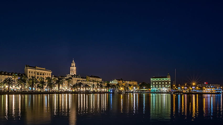 dividida - Ciudad de Split en la noche - - teahub.io fondo de pantalla