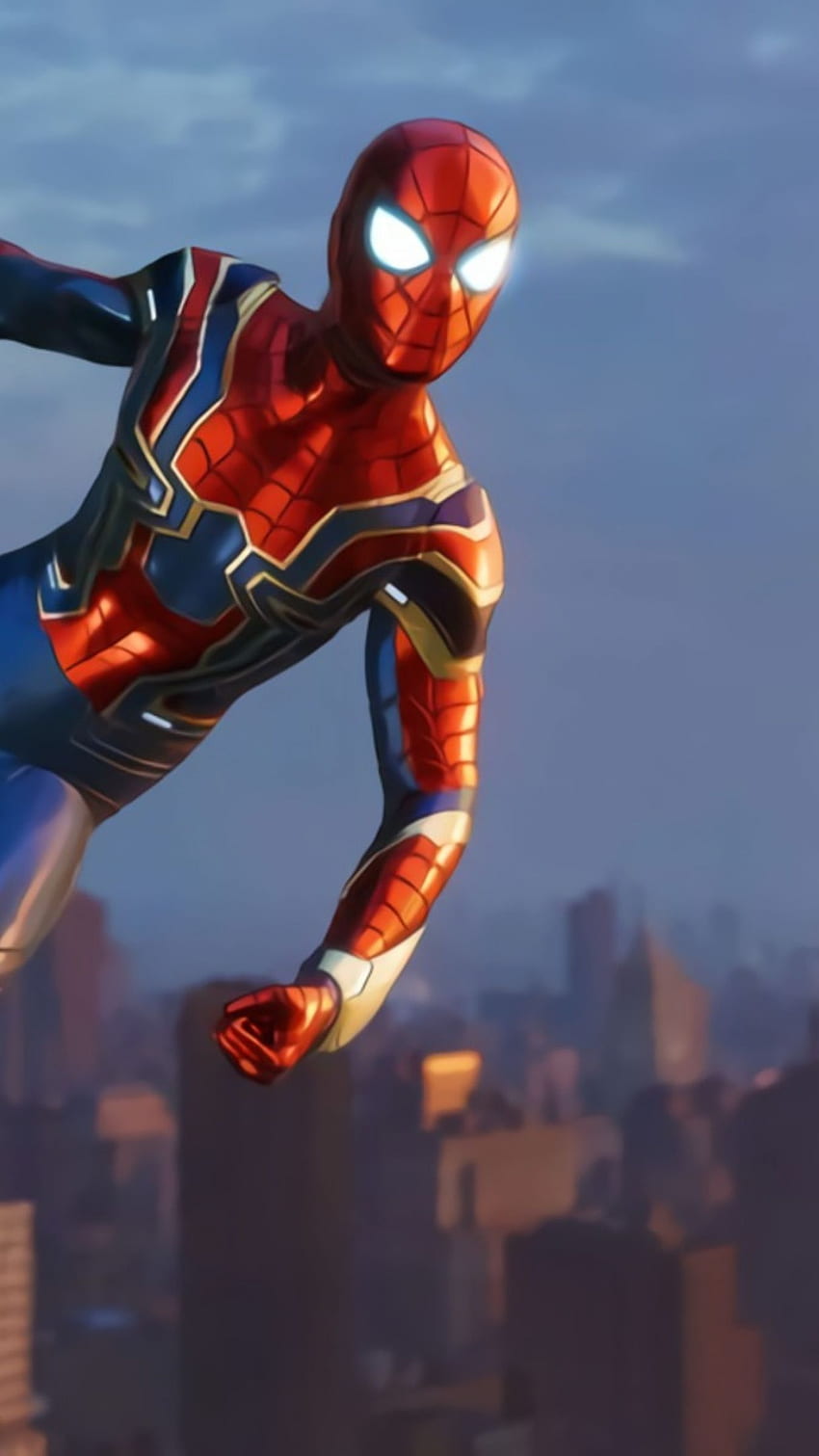 Avengers Infinity War Iron Spider en el juego Spider Man Apple IPhone Plus fondo de pantalla del teléfono