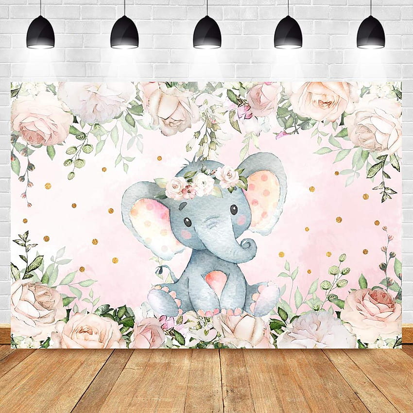 Mocsicka Elephant Baby Shower Backdrop ft Gender Reveal Cute Elephant Floral Booth Backdrops Elephant Birtay for Girl graphy Background : Electronics, Cute Girly Elephant HD phone wallpaper