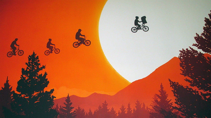 E.T., Movies, Sunset, Bicycle, Steven Spielberg / and Mobile Background, ET Movie HD wallpaper