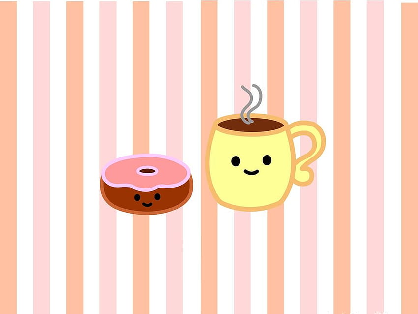 Donut and Coffee . Art and Illustration HD wallpaper