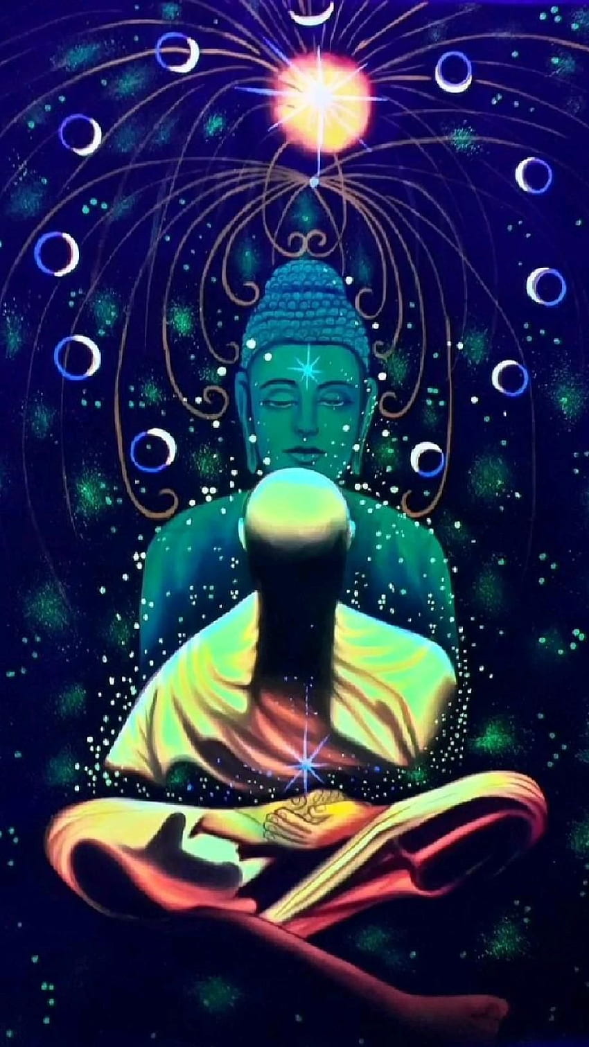 spirituality, Neon Buddha HD phone wallpaper