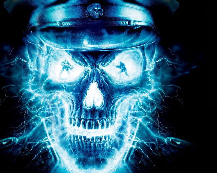 Blue Fire Skull Live for Android HD wallpaper