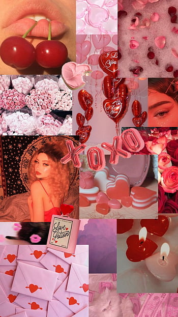 pink and red valentine's day aesthetic iphone . Valentines , Valentines iphone, Valentines, Valentines Day Collage HD phone wallpaper