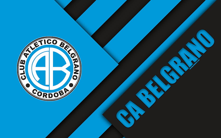 CA Belgrano, CÃ³rdoba, Arjantin, Arjantin futbol kulübü, , malzeme tasarımı, mavi siyah soyutlama, futbol, ​​Arjantin Süper Ligi, Birinci Lig için çözünürlükle . Yüksek Kalite, Cordoba Arjantin HD duvar kağıdı