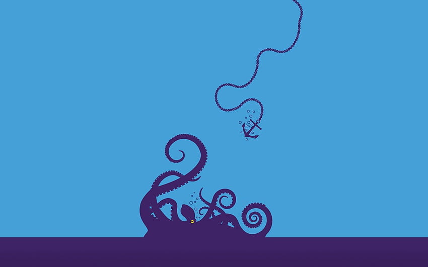 minimalism, Octopus, Anchors / and Mobile Background, Anchor Minimalist HD wallpaper