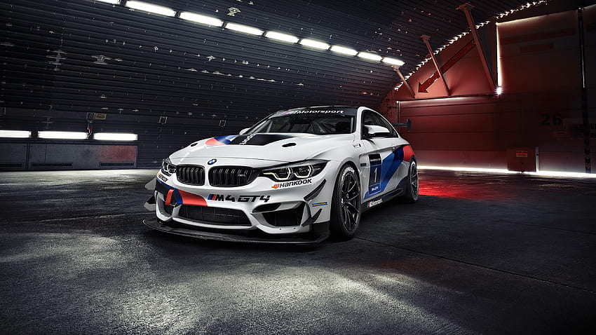 Carro de luxo, vista frontal, BMW M4 GT4 papel de parede HD
