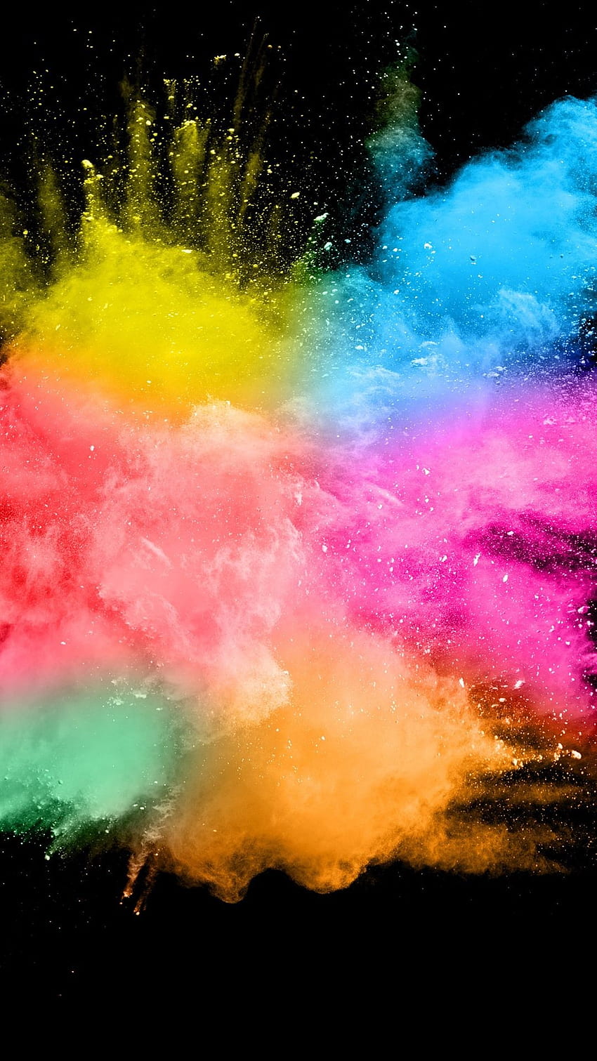 Colorful Smoke, Splash, Abstract, Black Background IPhone 11 Pro XS Max , Background, ,, Colored Smoke HD phone wallpaper