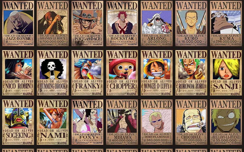 One Piece Poszukiwane plakaty - One Piece Postacie Poszukiwane plakaty - Tapeta HD