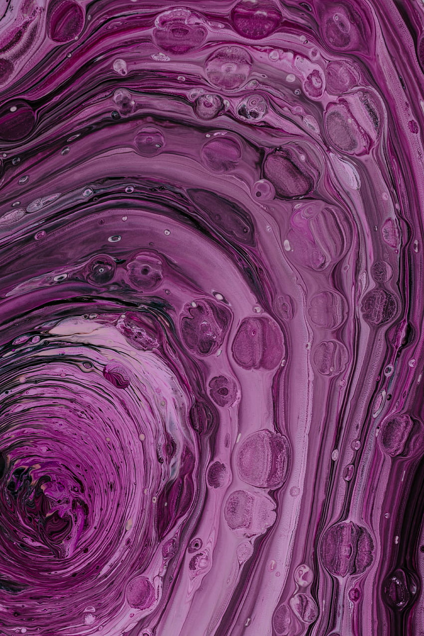 アブストラクト, 泡, 紫, ペンキ, 液体, 紫 HD電話の壁紙