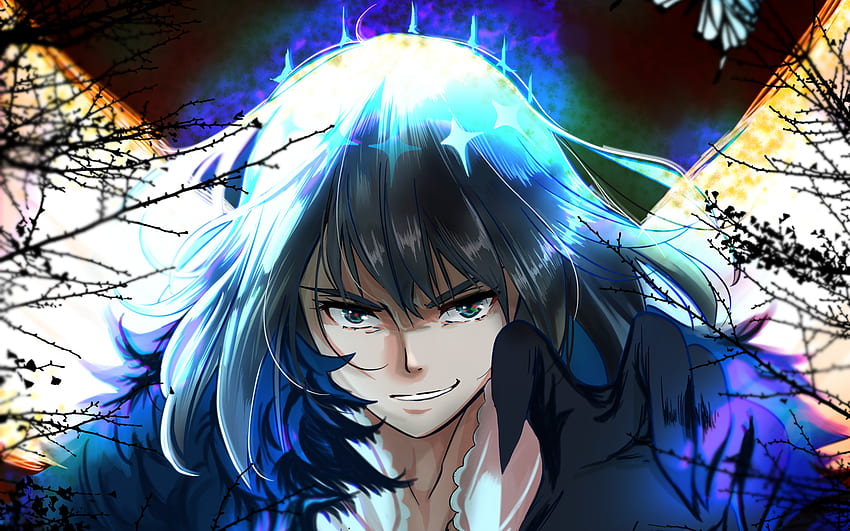 Pretender, blue lights, TYPE-MOON, Fate Grand Order, night, Oberon, blue eyes, manga, Fate Series HD wallpaper