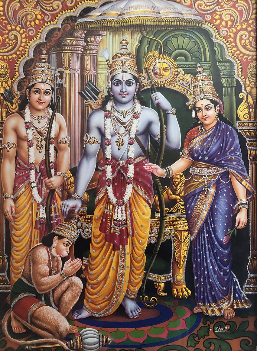 Welches ist die beste Hindi- oder englische Übersetzungsausgabe von Ramayana? - Hinduismus, Ram Darbar HD-Handy-Hintergrundbild