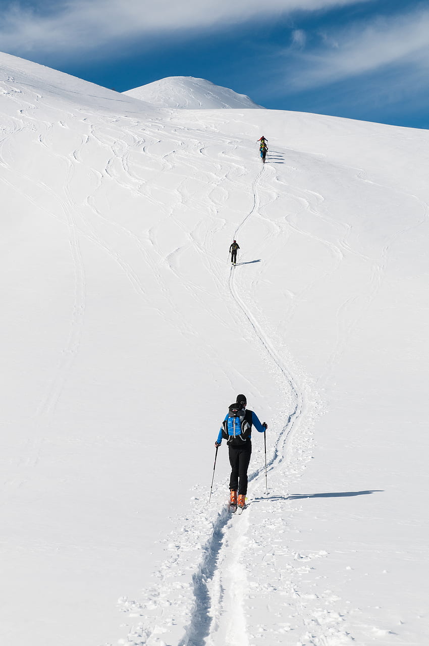 Olahraga, Musim Dingin, Salju, Gunung, Pendakian, Kampanye, Pemain Ski wallpaper ponsel HD
