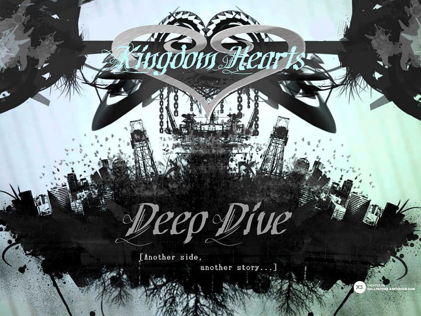Kingdom Hearts- Deep Dive, dark city, video games, kingdom hearts, deep dive HD wallpaper