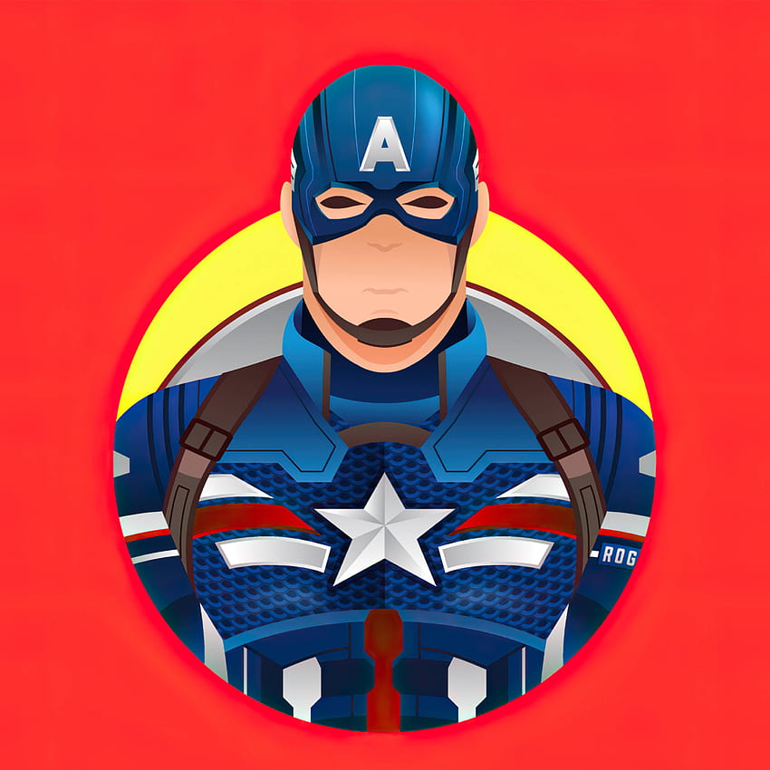 Captain America Red Minimalist iPad Pro Retina Display , Superheroes , , and Background, Baby Captain America HD phone wallpaper