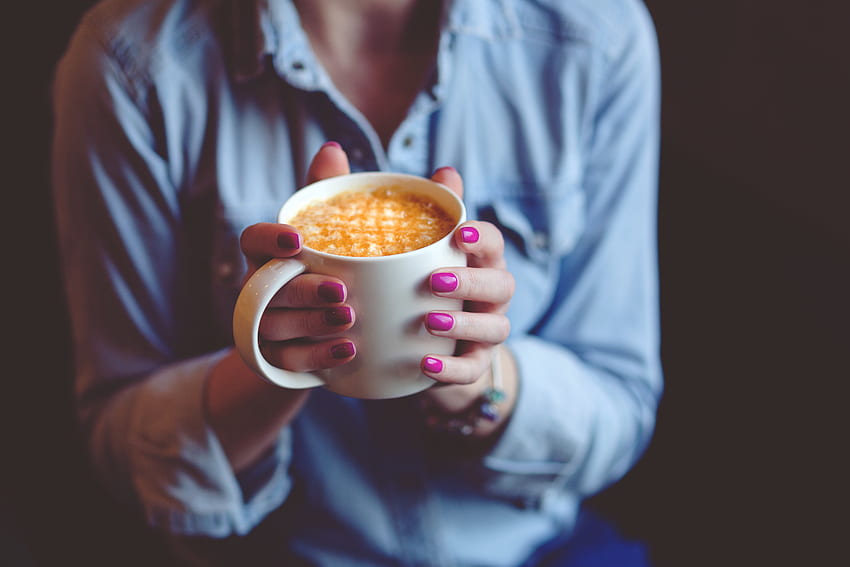 Food, Coffee, Cup, Hands, Manicure HD wallpaper