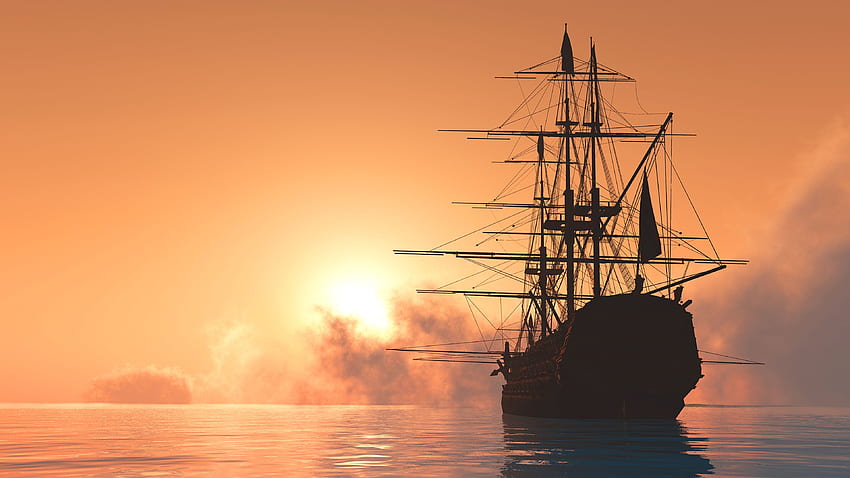 Sea ship Sunrises and sunsets Sailing HD wallpaper