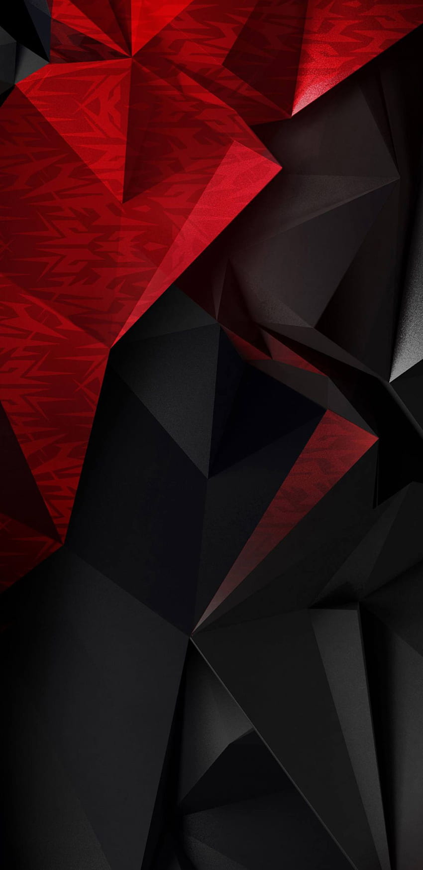 Polygones abstraits 3D rouges et noirs pour Samsung Galaxy S9, rouge gris et noir Fond d'écran de téléphone HD