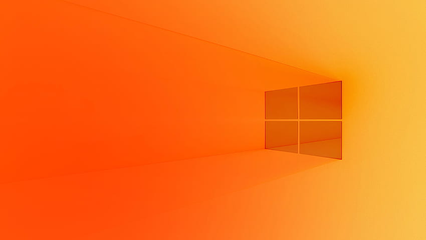 Trang trí màn hình của bạn với hình nền HD logo Windows 10 màu cam sắc nét và bắt mắt.