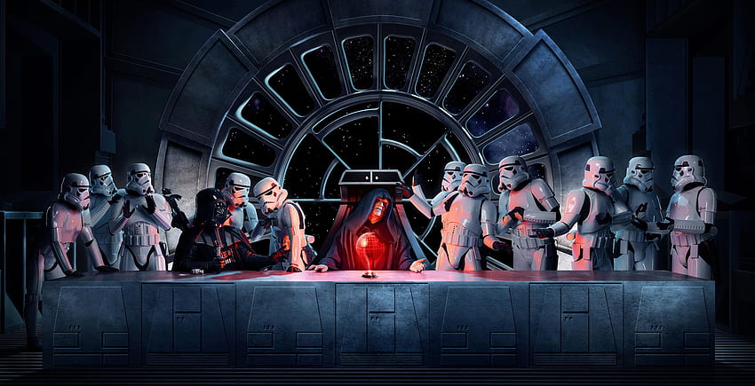 General Star Wars Darth Vader Emperor Palpatine stormtrooper The Last Supper HD wallpaper