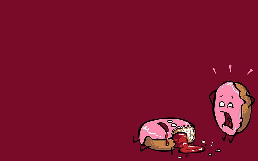 Funny Donut Shocking Background, Cartoon Donut HD wallpaper