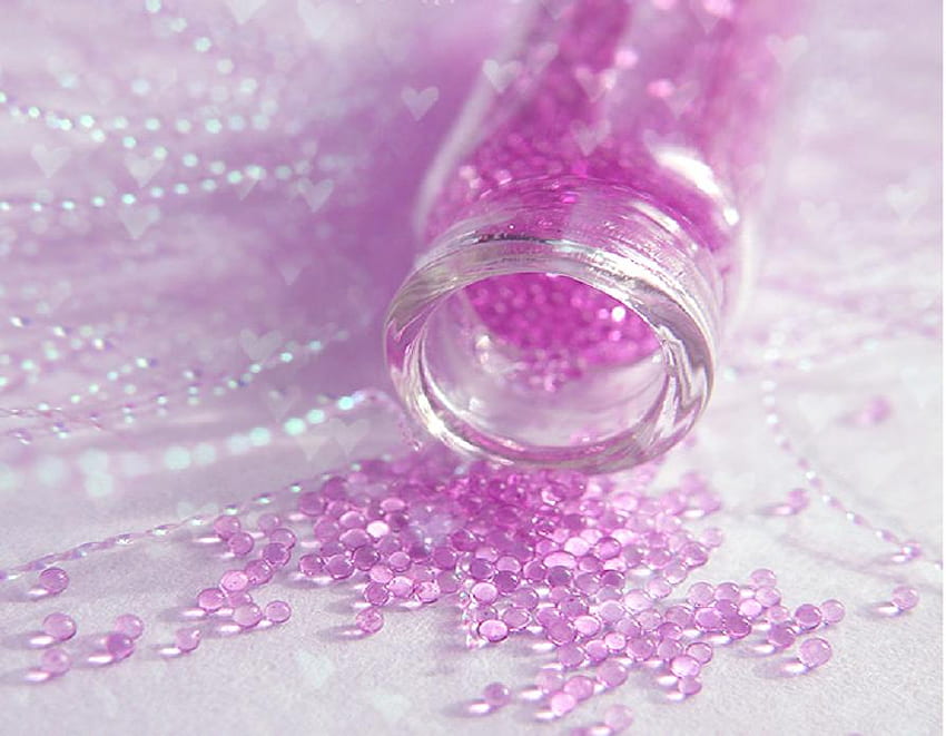love potion, pink, crystal, beads, glass, small HD wallpaper