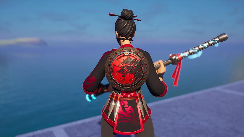 Red Jade with pack leader back bling: FortniteFashion HD wallpaper