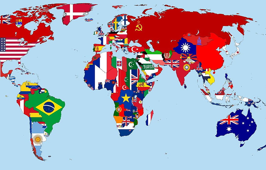 map, Flags, year, the world, countries - for , section разное HD wallpaper