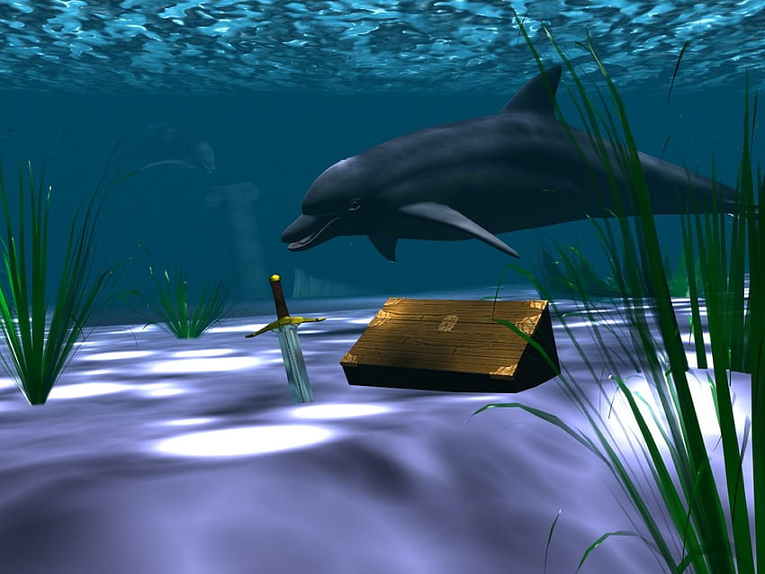 Delfin, zwierzę, morze, ocean Tapeta HD