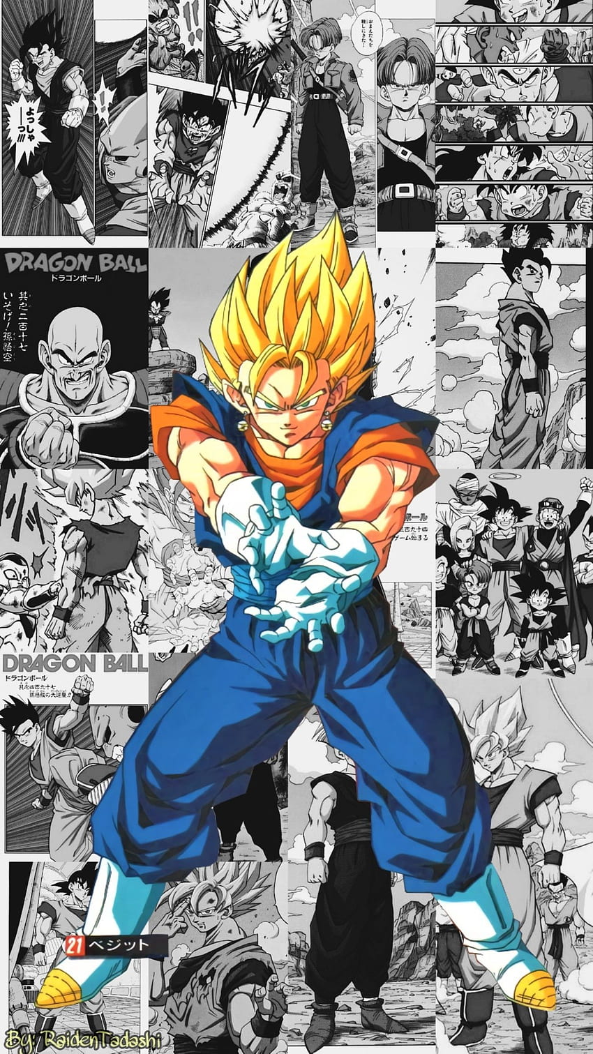 Dragon Ball Z 90's (Mangá Background) & Vegito SSJ Направено от мен през 2020 г. Анимационно изкуство, Dragon ball z, Dragon ball, Dragon Ball Manga HD тапет за телефон