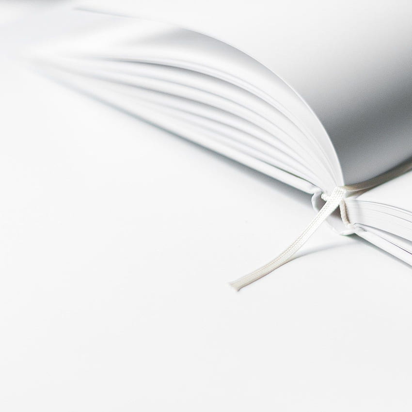 Minimalist • White book marker on book page • For You The Best For & Mobile, Black and White Book HD phone wallpaper