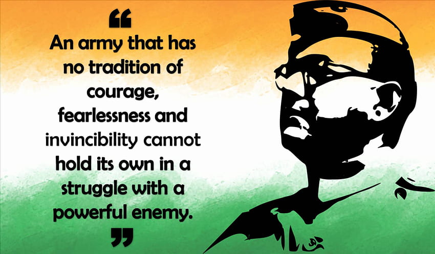 Motywacyjne myśli Netaji Subhash Chandra Bose, inspirujący patriotyzm Tapeta HD