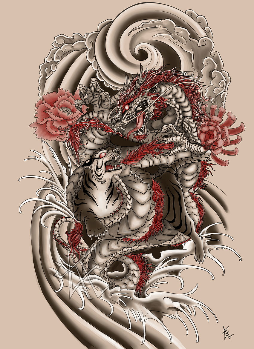 Japanese Dragon Art, Japanese Dragon Aesthetic HD phone wallpaper