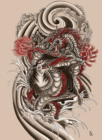 Dragon Japanese Tattoo Art 3166904 Vector Art at Vecteezy