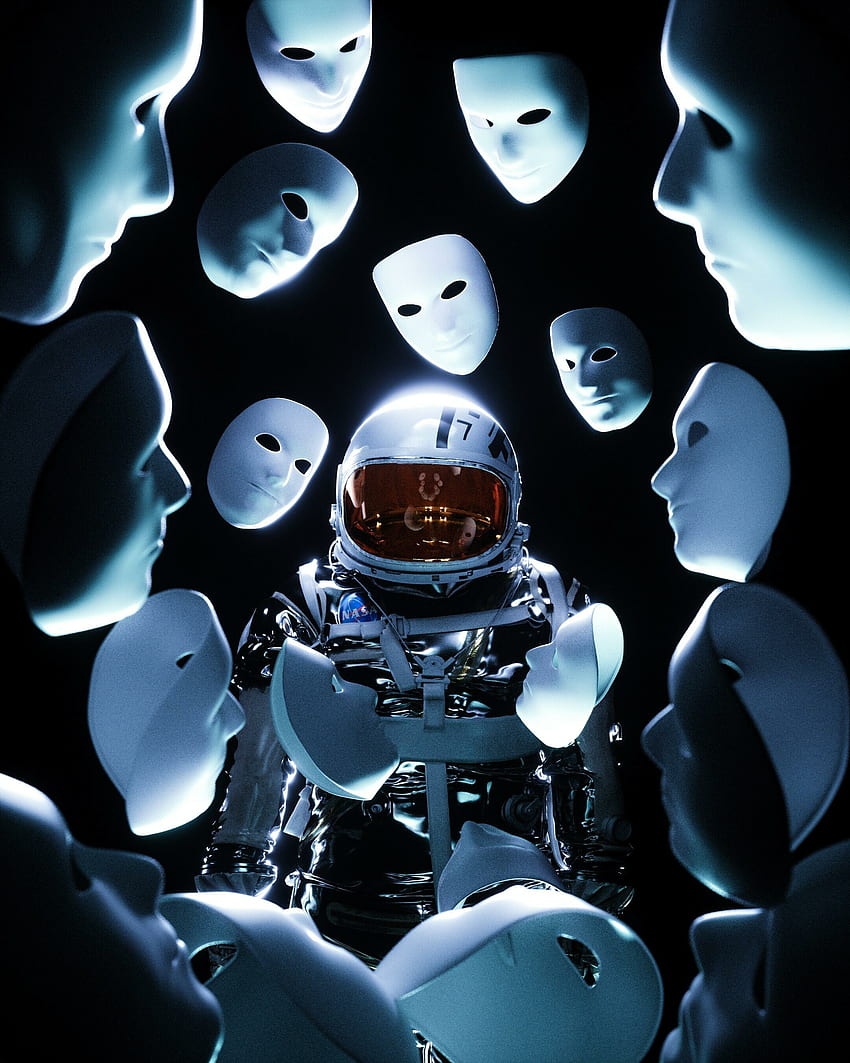 Astronaut, face masks HD phone wallpaper