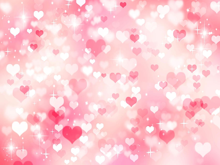 Розово пастелно сърце Любов Боке Винилова графика Фонове Искрящ фон на кабина за Свети Валентин Studio Pro от Lvyue2019, $18,99 HD тапет