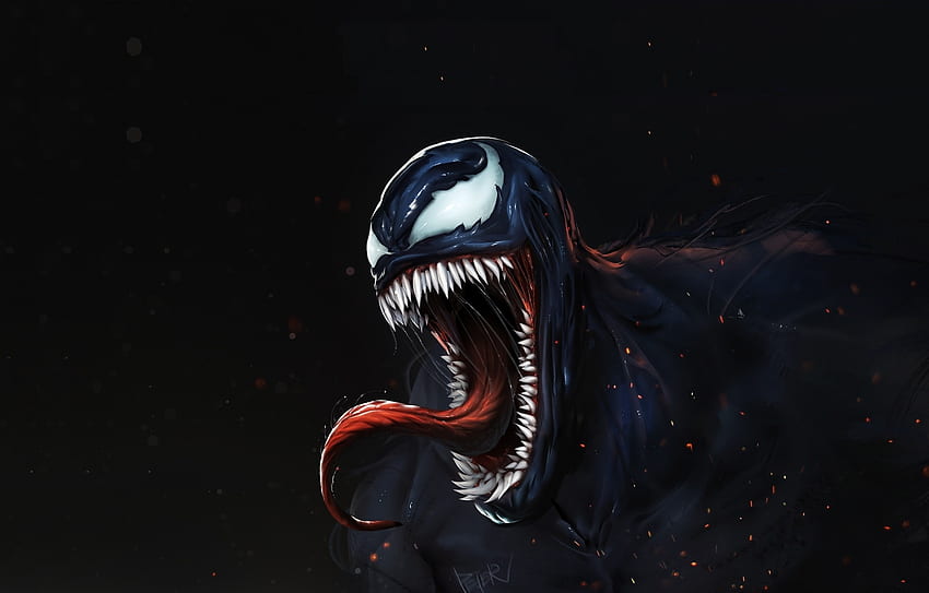 Angry venom, dark, artwork HD wallpaper