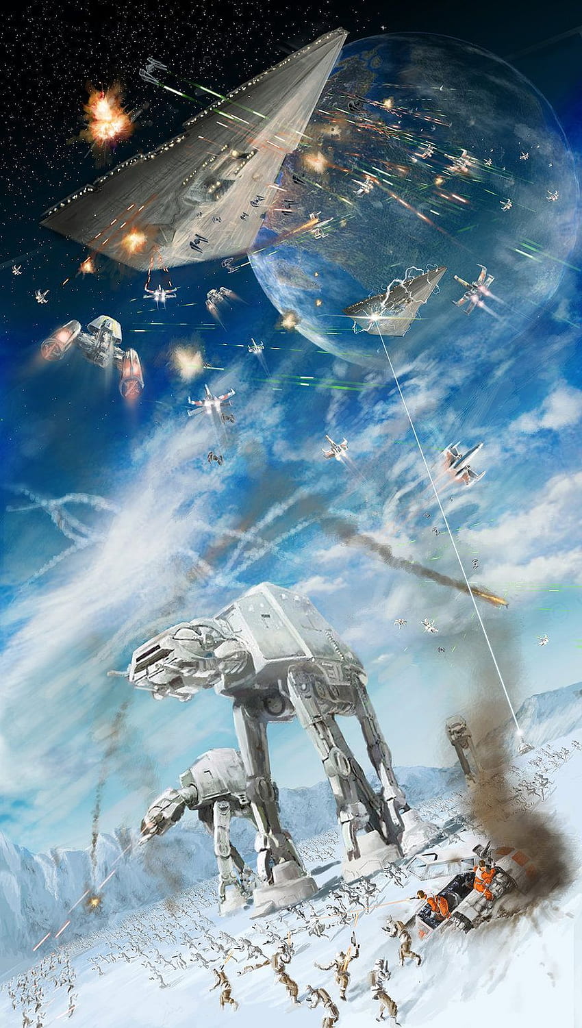 Battlefield Hoth - Star Wars. meanpete at. Star wars art, Star wars , Star wars artwork HD phone wallpaper